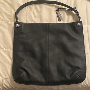 Vince Camuto Black Leather Bag with Silver Tag